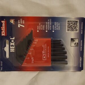 Eklind HEX-L 7 keys INCH #10107 new alloy steel 1/4", 7/32", 3/16", 5/32", 1/8:,